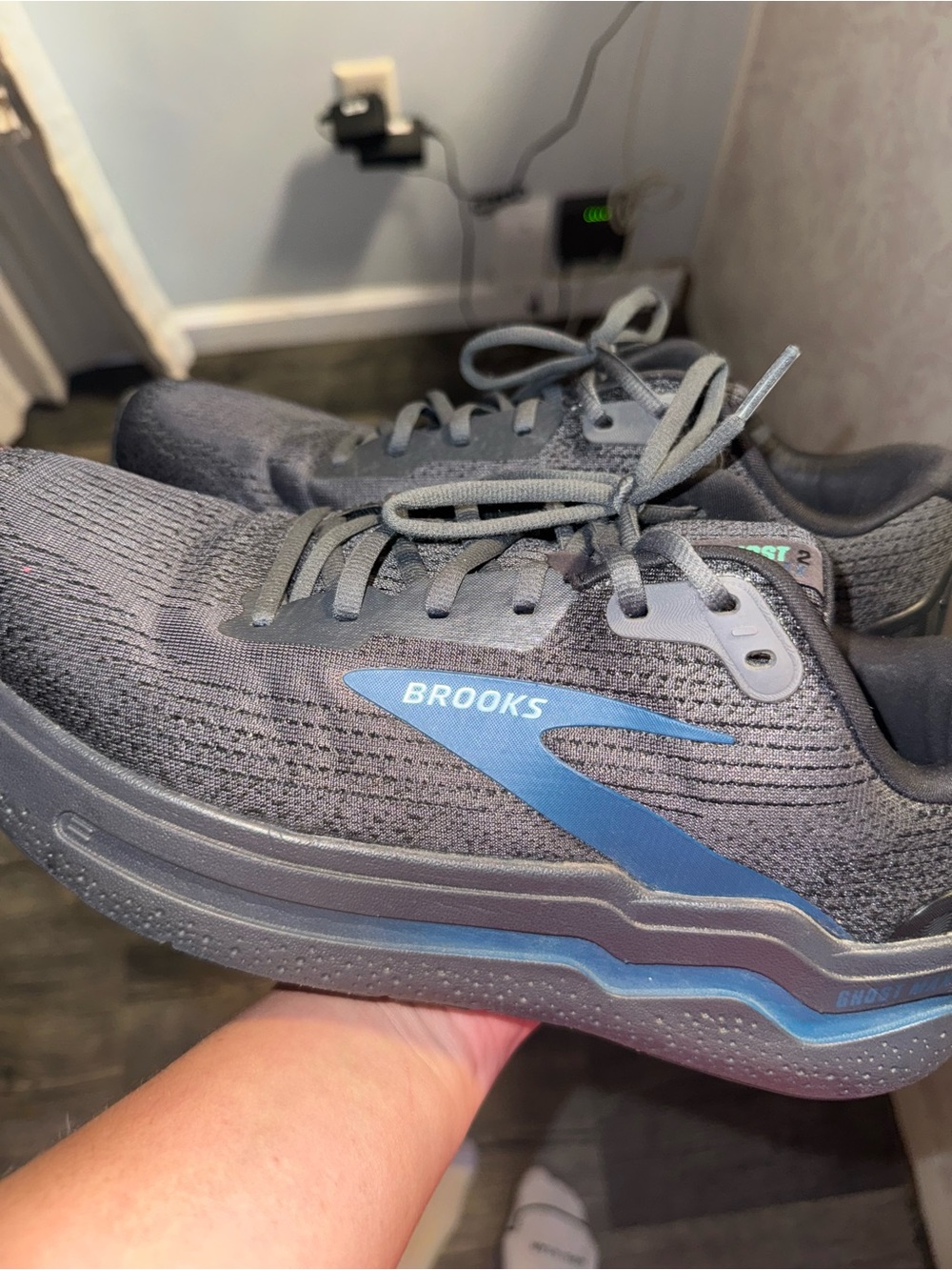 Brooks Men’s Athletic Shoes — Gray with Blue Logo